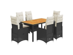 Bistro Set, Bistro Sets Vidaxl Preto Rattan / Vime (150 X 90 X 75 Cm)
