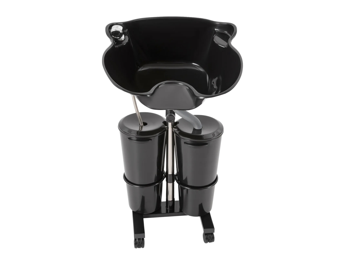 Lavatório Móvel De Cabeleireiro, Altura Ajustável, Design De Balde Duplo,preto Oem