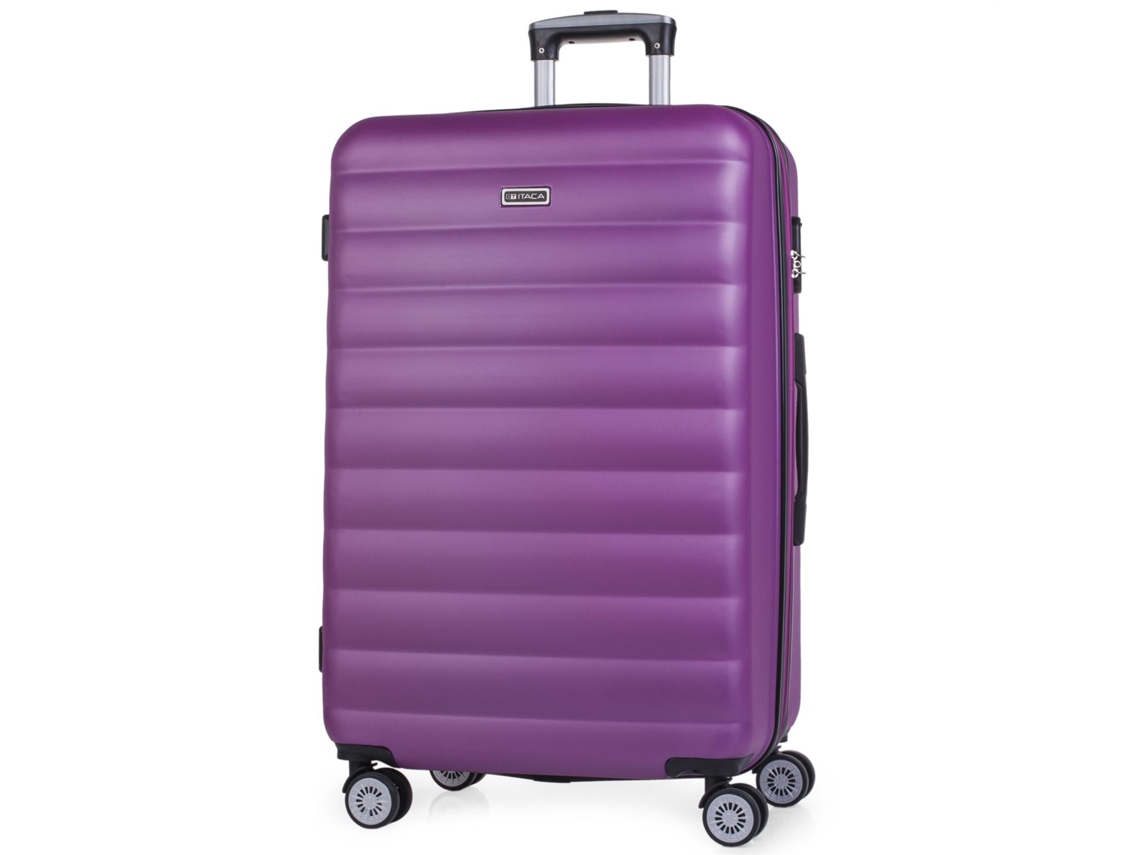 Mala de Viagem Grande ITACA Rígida com 4 Rodas Roxo (100 L) | Worten.pt