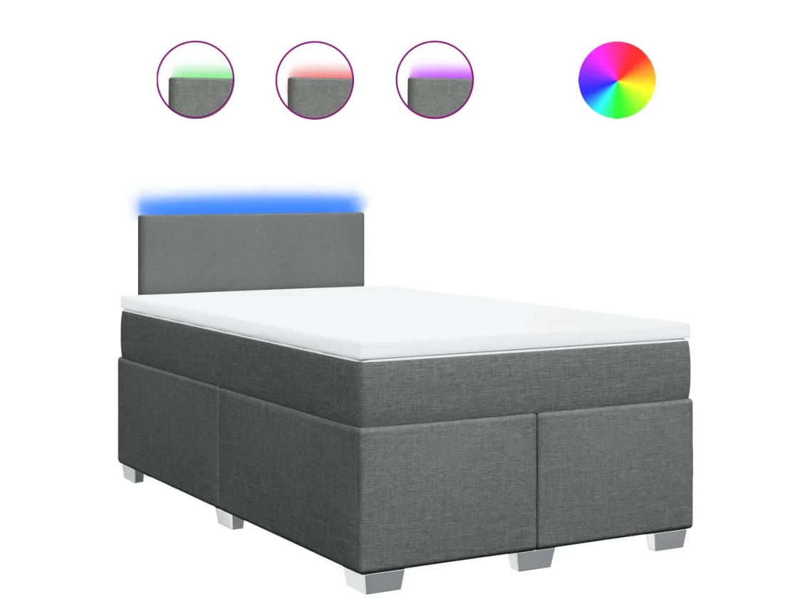 Box Spring Bed, Box Spring Beds Vidaxl Cinzeto Tecido (120 X 190 Cm)