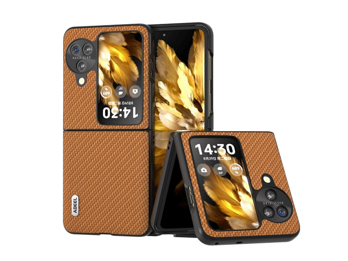 Capa Protetora Abeel Com Textura De Fibra De Carbono Para Oppo Find N3 / Oneplus Open