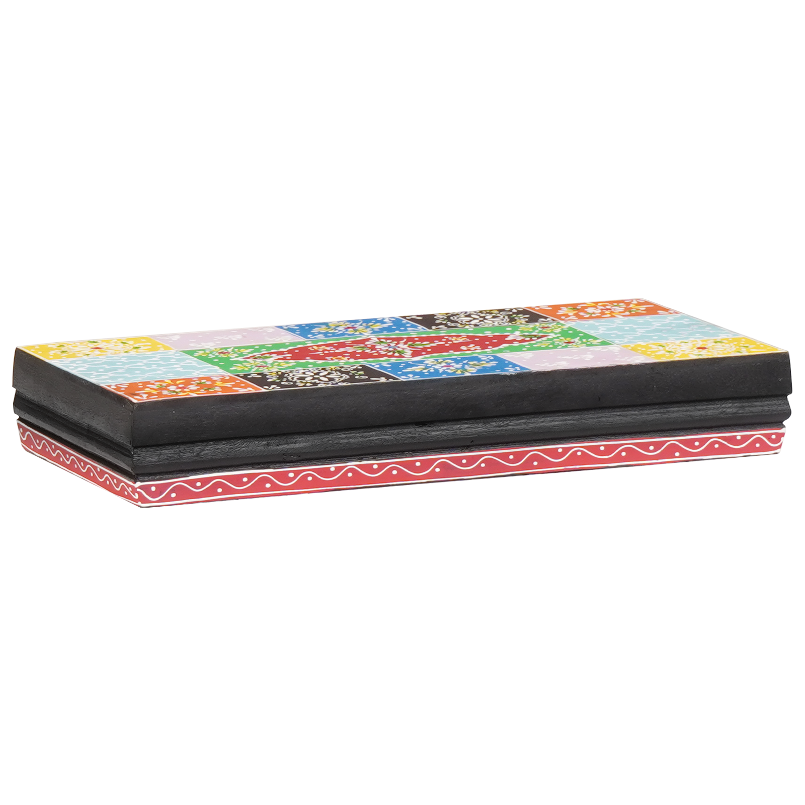 Conjunto 3 Prateleiras Modernas Vidaxl Multicolorido Madeira De Mangueira Maciça (100 X 20 X 6 Cm)