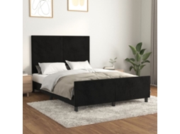 Vidaxl Estrutura De Cama Sem Colchão 140x200 Cm Veludo Preto