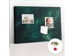 Quadro De Cortiça Com Impressão Folhas Tropicais Para A Sala De Estar Espelharte (60x40 Cm)