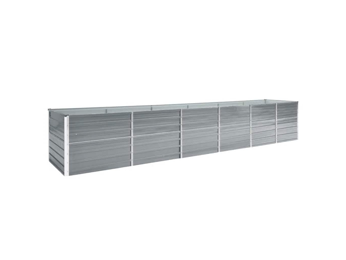 Vidaxl Canteiro Elevado De Jardim 480x80x77cm Aço Galvanizado Cinzento