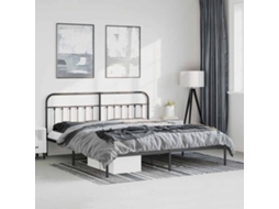 Vidaxl Estrutura De Cama Com Cabeceira 193x203 Cm Metal Preto