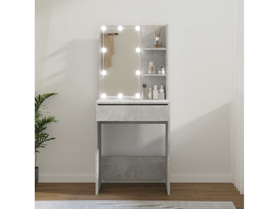 Vidaxl Toucador Com Leds 60x40x140 Cm Cinzento Cimento