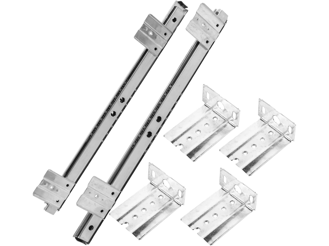Trilho Deslizante Para Gaveta De Teclado, Bandeja De Mesa, Rolamento Ajustável Em Aço, Montagem Lateral, Ideal Para Uso