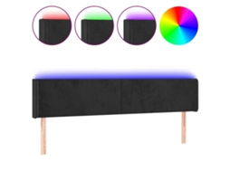 Led Headboard, Led Headboards Vidaxl Preto Veludo (203 X 16 X 78/88 Cm)
