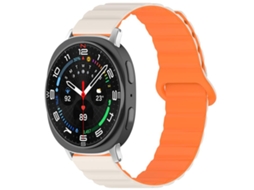 Bracelete para Samsung Galaxy Watch 8 / 8 Classic Silicone Brilhante Magnético Loop Laranja Estrela XIAOMOYU