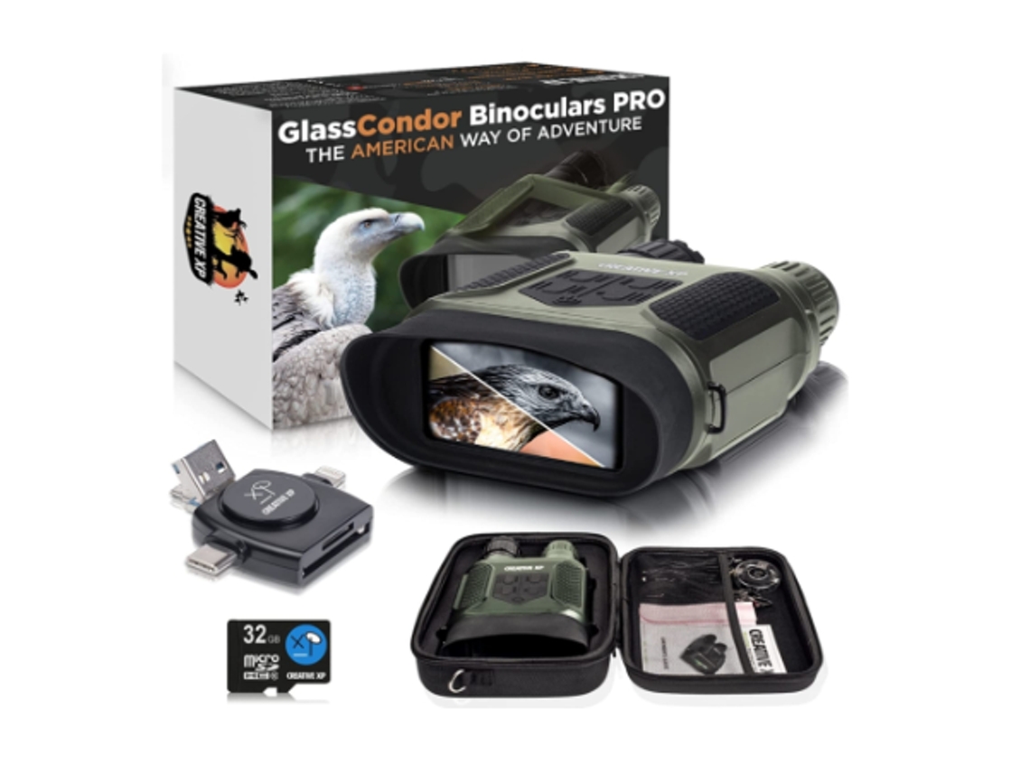 Óculos De Visão Noturna Com Lente Ir, Vem Com Cartão De Memória, Equipamento Tático Para Caça E Segurança Bestvite (verde)
