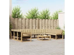 Vidaxl Conjunto De Sofás Para Exterior 10 Pcs Branco E Bege