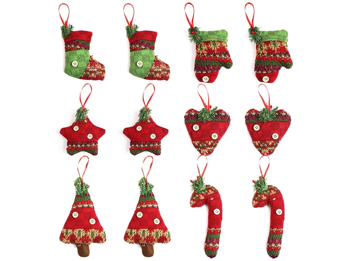 Laxiscreed Pacote De 12 Decorações De Natal Em 6 Estilos Para Uma Quadra Natalícia Sofisticada