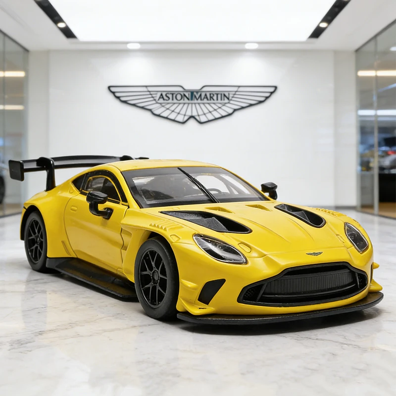 (amarelo) Miniatura De Carro Em Escala 1:31, Feita De Metal Fundido, Com Efeitos De Som E Luz.