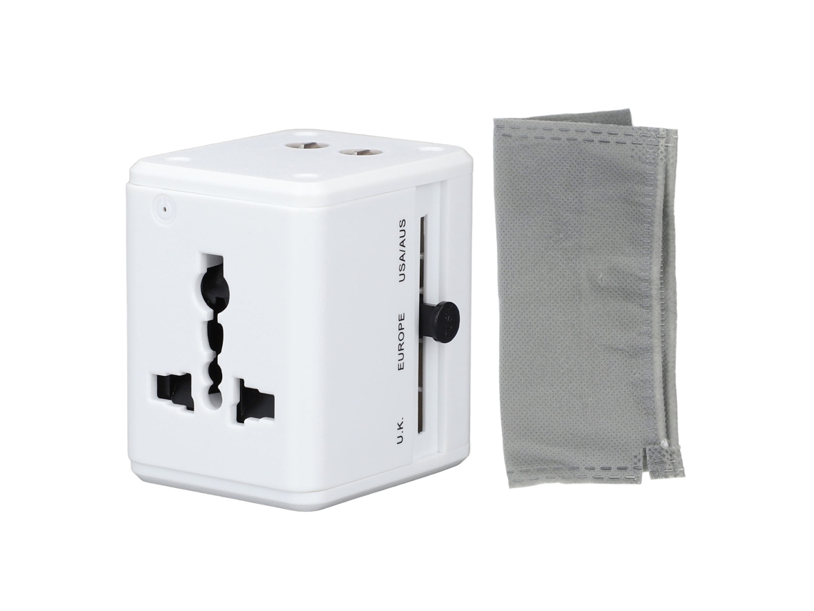 Laxiscreed Adaptador De Viagem Universal Com Carregador Usb Duplo Para Diversos Países