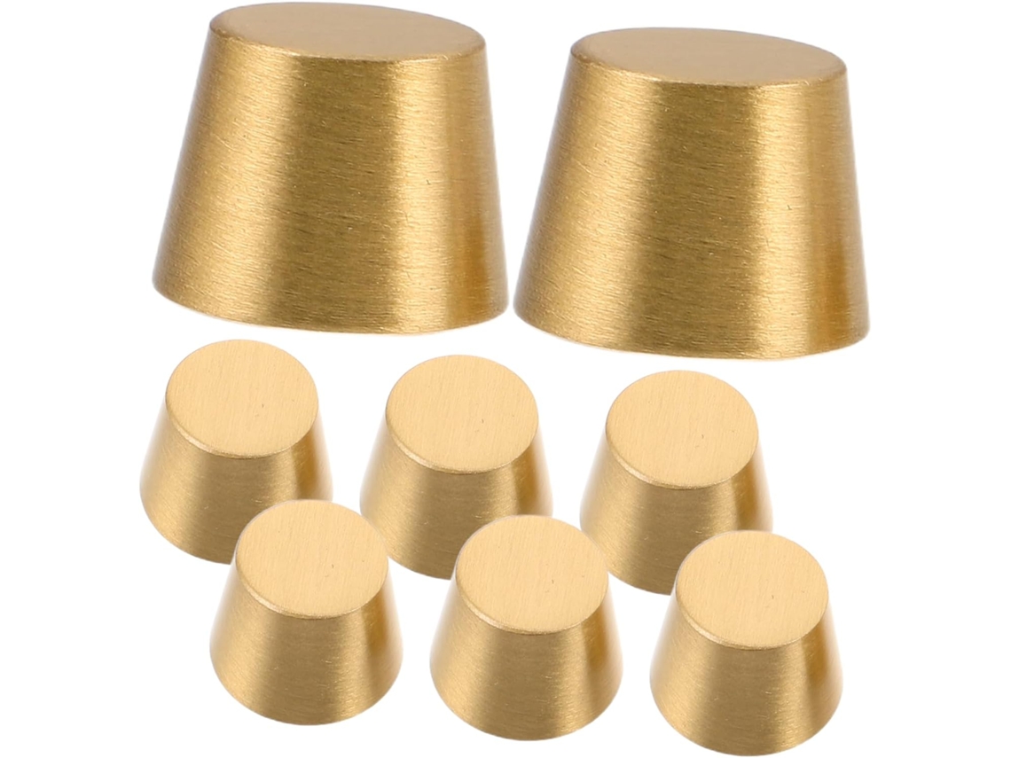 Conjunto De 8 Pés Latão Cônicos Para Tábuas Corte, Bandejas De Madeira E Caixas Joias