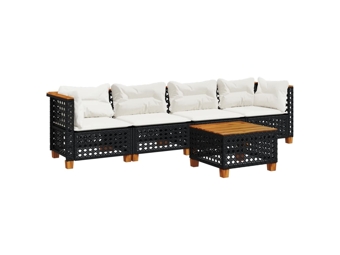 Garden Sofa Set, Garden Sofa Sets Vidaxl Preto Rattan / Vime (n/a)