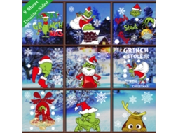 9 Adesivos De Janela Do Grinch Para Decoração De Natal E Ano Novo Para Casa Aquaforge
