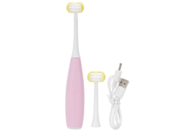Escova de Dentes Sônica Infantil Usb Rosa Amarelo S/MARCA