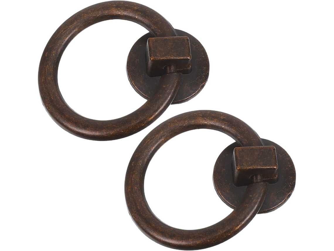 Conjunto De 2 Puxadores Gaveta Vintage Em Liga Zinco, 43mm, Estilo Antigo