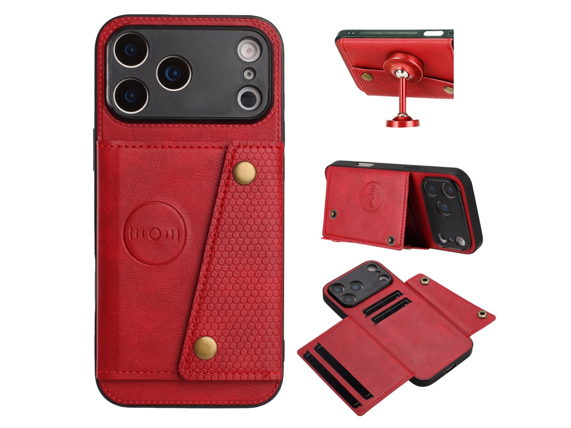 Capa Multifuncional Para Iphone 17 Pro Com Compartimento Para Cartão E Função De Suporte.