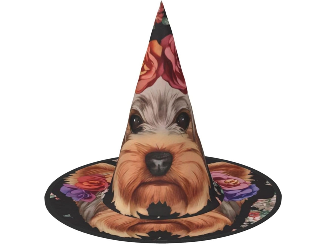 Chapéu De Bruxa Yorkie Com Estampa - Para Uso Prático E Funcional