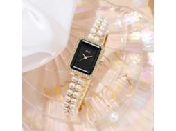 Lurelia Relógio Feminino, Detalhes Com Strass, Aço Inoxidável, Rosa