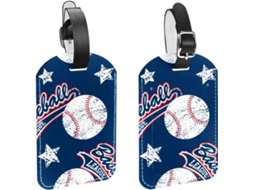 Etiquetas De Viagem Com Estrelas Do Beisebol Pacote 2 Bolsas, Malas E Mochilas, Com Alça De Segurança