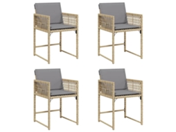 Garden Chair, Garden Chairs Vidaxl Bege Rattan / Vime (n/a)