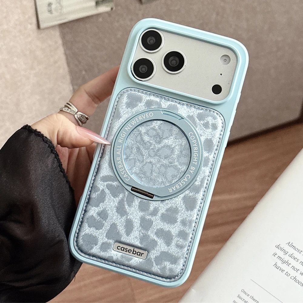 Capa Para Celular Com Suporte Magnético (azul Para Iphone 16), Giratória E Dobrável, À Prova De Choque.
