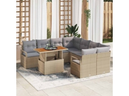 Vidaxl Conjunto De Sofá De Jardim 9 Unid. 8-número De Lugares