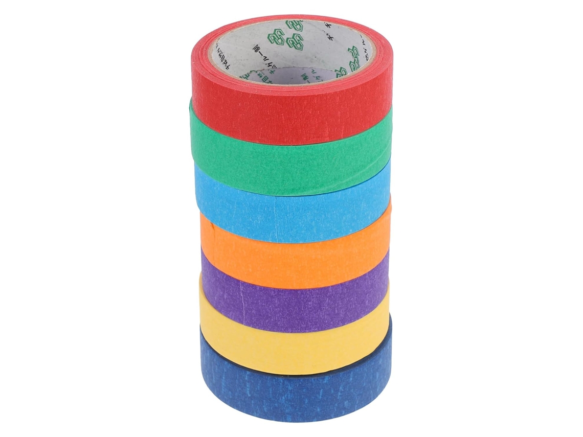 Fita adesiva de papel Crepom Plafope, 7 rolos para projetos e pintura, removível sem descarte de resíduos, proteção de