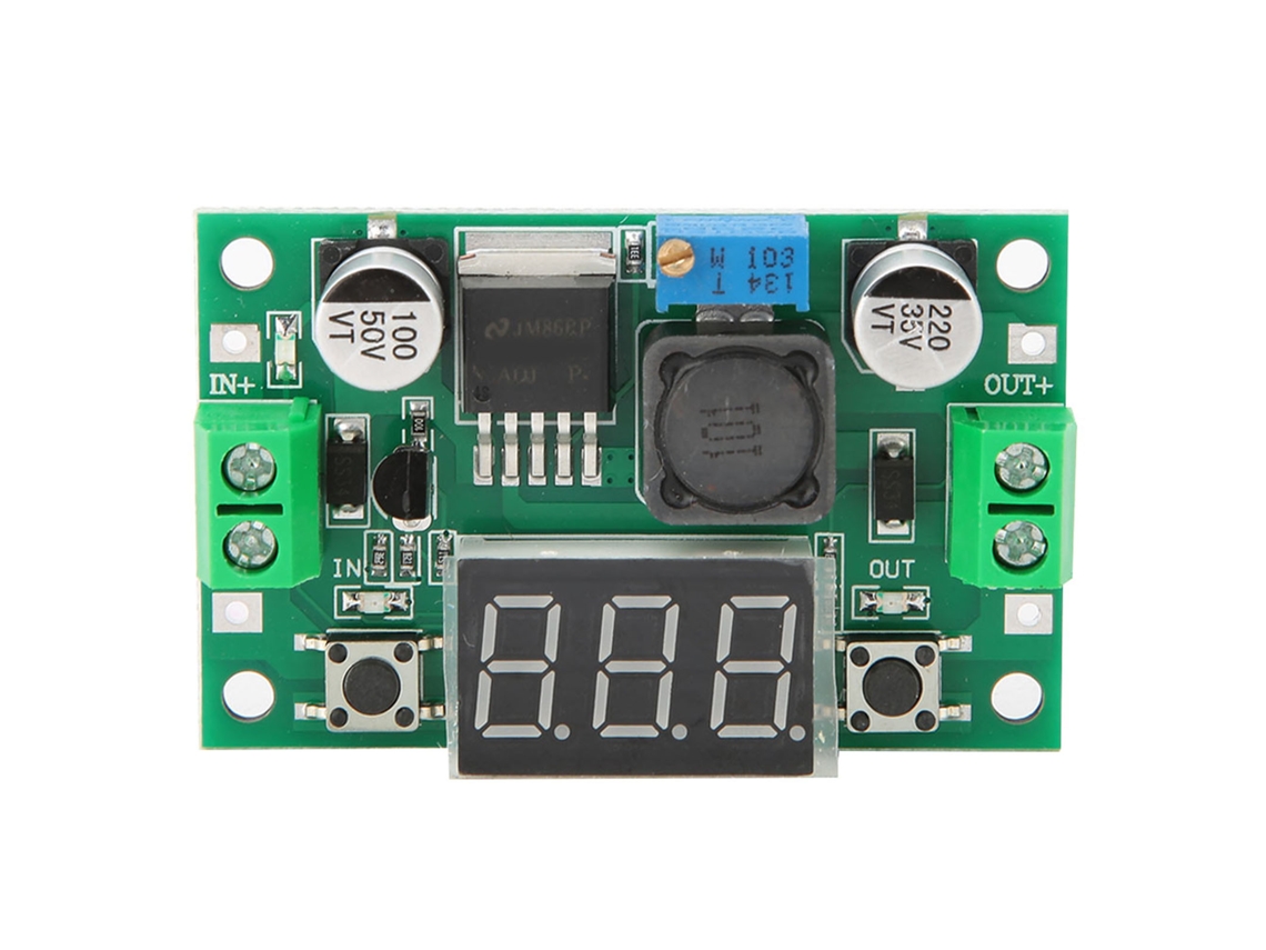 Módulo regulador de tensão CC-CC ajustável de alta potência LM2596S com display digital de 0 a 40 V