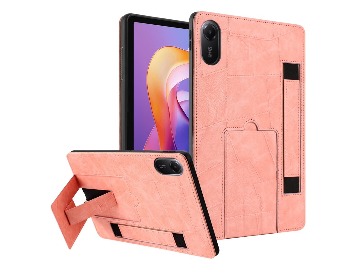 Capa Hexinyigjly Para Redmi Pad Pro 12.1 Inch (2024/2021) , Pu Estilo Retrô, Com Suporte Integrado Rosa