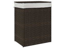 Cesto para Roupa Suja VIDAXL Marrom Rattan / Vime 46X33X60 Cm