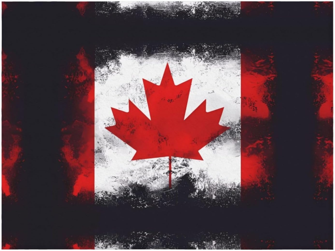 Manta de Flanela Ultramacia Phayah com Estampa da Bandeira Canadense Ideal para Sofá Cama Sala Estar Escritóri