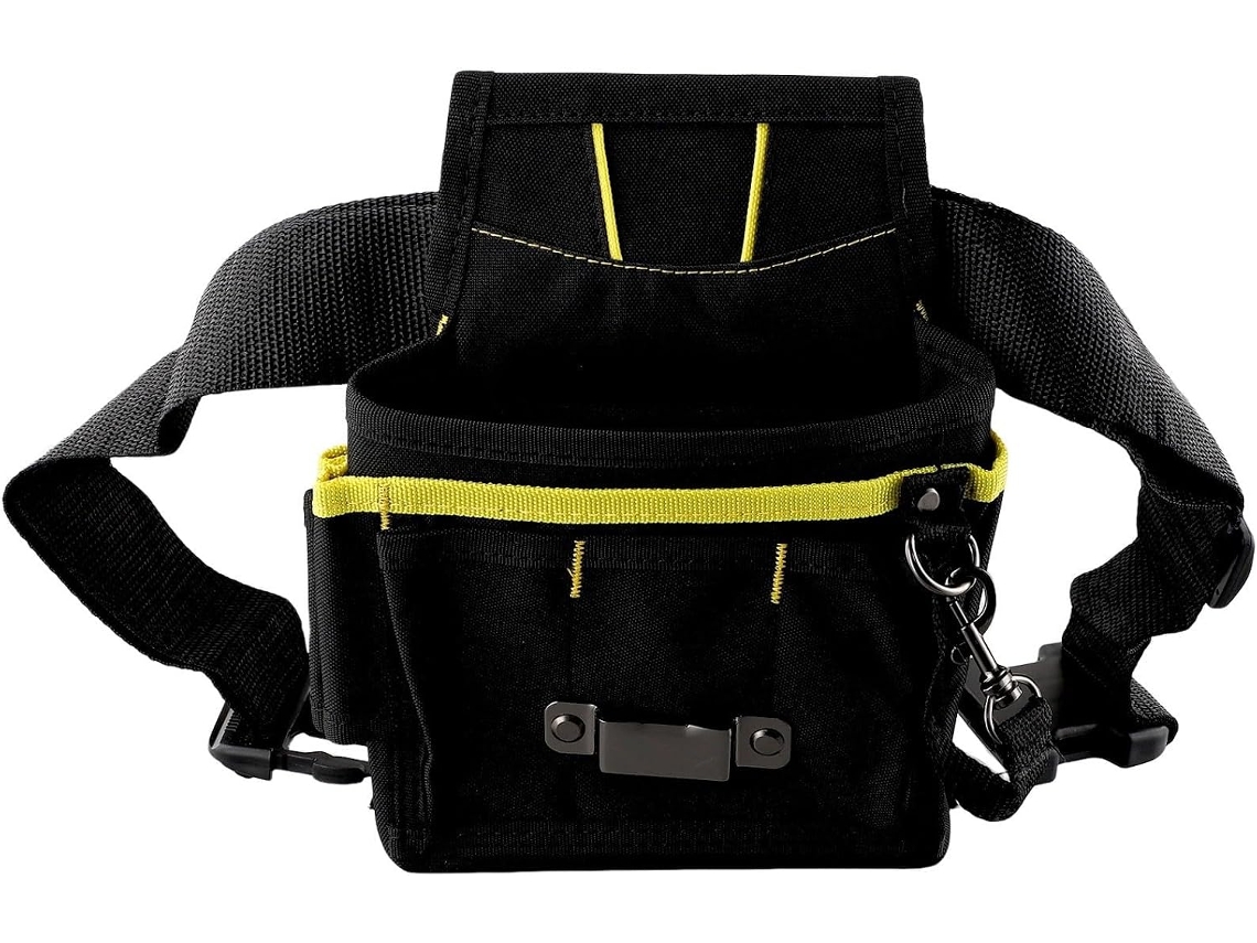 Bolsa de cintura para ferramentas de eletricista, bolsa ajustável em Oxford 600D com cinto, porta-ferramentas compacto.