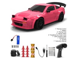 Carro Controle Remoto 2.4ghz 1:24 4wd Com Luzes Led Pneus De Corrida Brinquedo Para Crianças Meninos Meninas