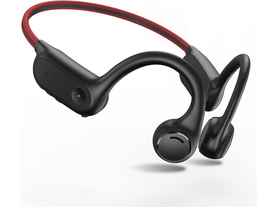 Fones de Ouvido de Condução Óssea Bluetooth 5.2, Ipx4 À Prova D'água, Fones de Ouvido Sem Fio Adequados para Corrida JIAPEI (vermelho)