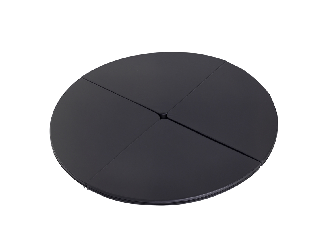Tapete Dobrável Para Pole Dance, Ø 150 Cm, 5 Cm De Espessura, Revestimento Plástico Preto