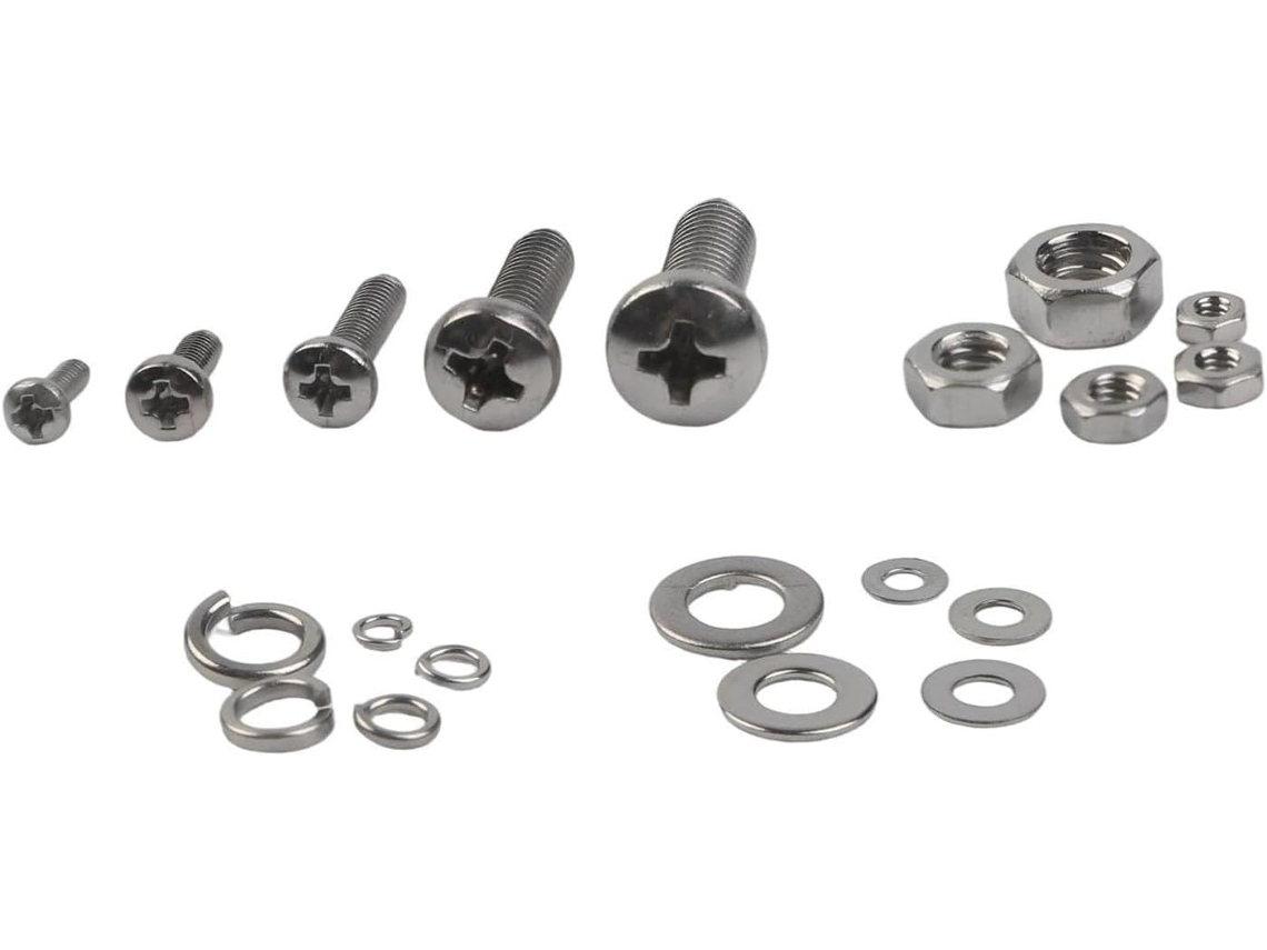 Conjunto De 320 Parafusos, Porcas E Arruelas Sortidas Em Aço Inoxidável 304, Com Medidas De 2mm A 5mm, Para Reparos