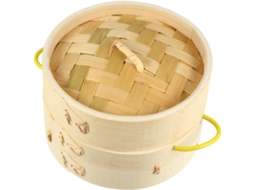 Cesta De Vapor Artesanal 21 Cm Com Tampa, Conjunto 2 Peças Para Bolinhos E Culinária Asiática