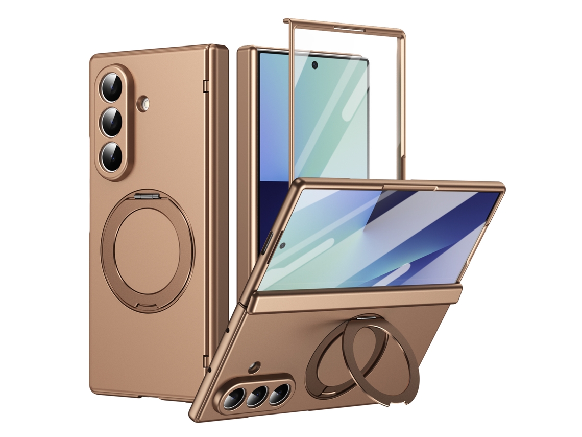 Capa magnética com suporte 360° para Samsung Galaxy Z Fold8 Ultra – Inclui protetor Decrã (Dourado do Deserto)