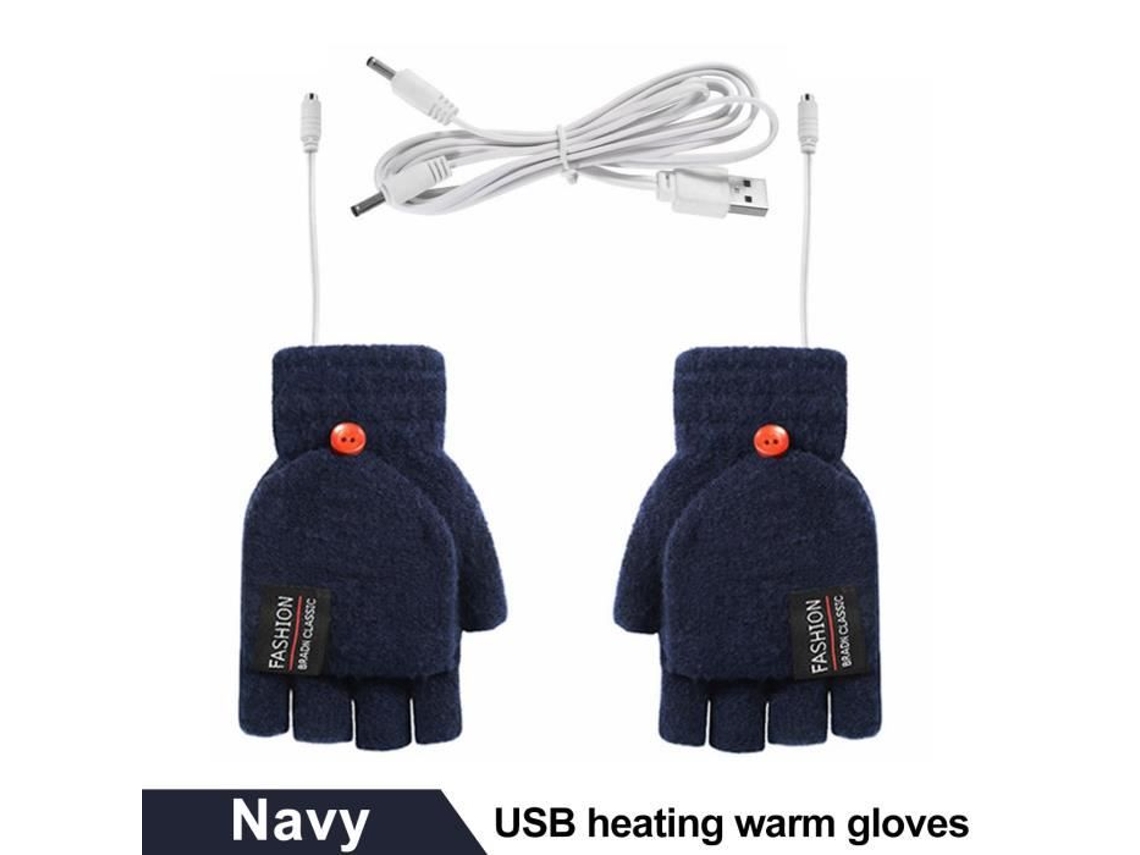 Aquecedores de Mãos Aquecedores de Mãos Luvas Aquecidas Usb para Escritório 1 Par 6 Cores para Ciclismo Meio Dedo com Pescoço Azul Marinhod8