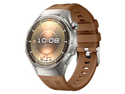 Bracelete para Huawei Watch Gt 6 Pro Silicone Cor Sólida Fivela de Aço Prateada Marrom XIAOMOYU