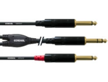 Cabo de Áudio CORDIAL (Jack 6.3mm - 90 cm - Preto)