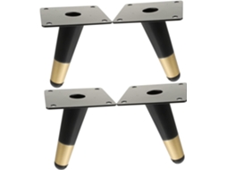 Shineofi Conjunto De 4 Pés Ferro Para Móveis, Sofá E Rack De Tv, Formato Cônico Oblíquo Bem Polido, Fácil De Instalar