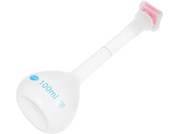 Balão Volumétrico De 100 Ml Para Experimentos Científicos, Plástico Branco, Durável E Adequado.