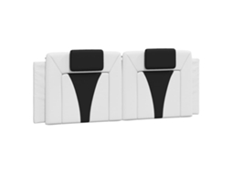 Travesseiro de Cabeça Viana 140 cm em Couro Sintético Branco e Castanho, Exclusivo da MAISON