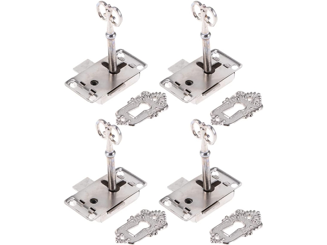 Conjunto De 4 Fechaduras Antigas Para Móveis E Armários, Resistentes